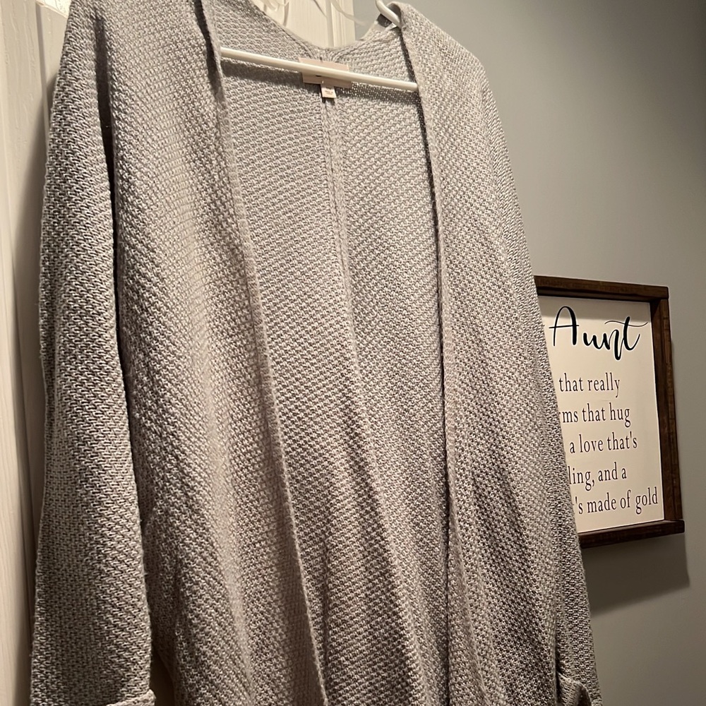 Gray waffle cardigan M nwot